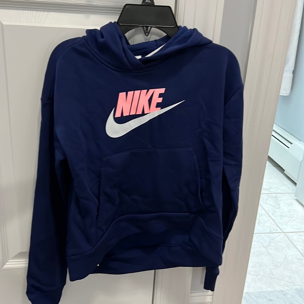 Nike Girl Brand New Navy Blue Sweatshirt in Size Large